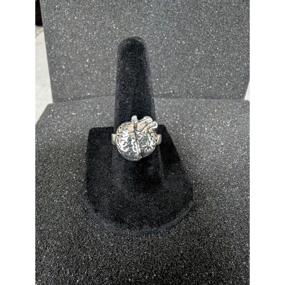 Silvet Toned‎ Brain And Heart Ring - Size 7